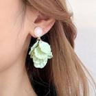 Petal Fringed Earring Am1013 - 1 Pair - Light Green - One Size