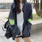 Mock Two Piece Pullover / Zip Hoodie