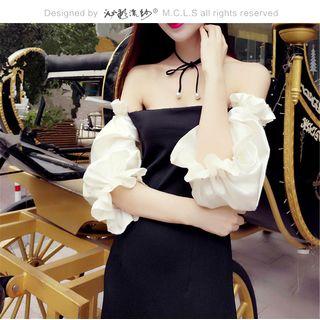 3/4-sleeve Off Shoulder Sheath Party Dress