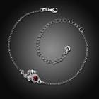 Fashion Simple Geometric Red Cubic Zircon Anklet Silver - One Size