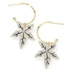 Leaf Alloy Dangle Earring 1 Pair - Silver Earring - Yellow - One Size