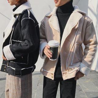 Couple Matching Faux Suede Biker Jacket