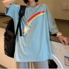 Short Sleeve Rainbow Print T-shirt