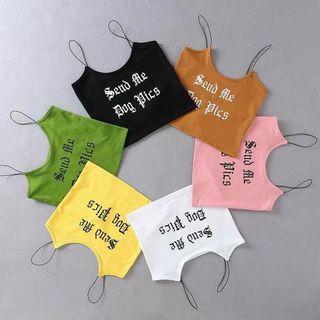 Lettering Camisole Crop Top