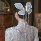 Beaded Butterfly Bridal Headpiece Gold - One Size