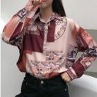 Long-sleeve Print Loose-fit Shirt As Shown In Figure - One Size