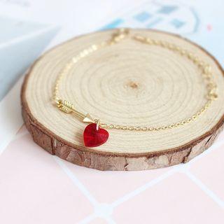 Crystal Heart & Arrow Bracelet As Shown In Figure - One Size