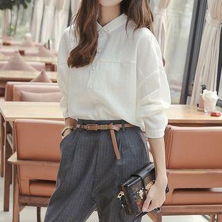 Set: Plain Shirt + Pinstriped Dress Pants