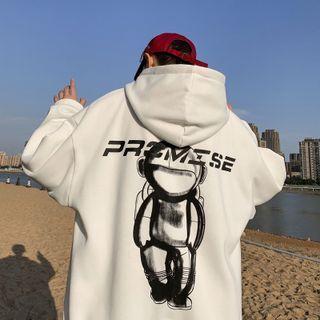 Long Sleeve Astronaut Print Hoodie