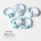 Set Of 5: Hair Tie (various Designs) 01 - Set Of 5 - Light Blue - One Size