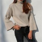 Mock Turtle-neck Raglan-sleeve Sweater