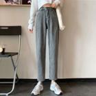 High Waist Ankle-length Straight-cut Jeans