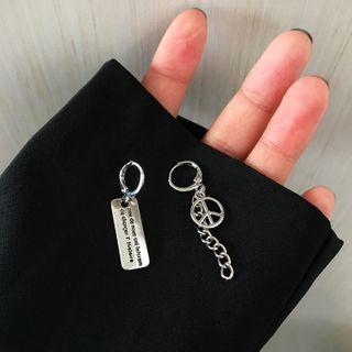 Asymmetric Earring 1 Pair - Earring - Silver - One Size