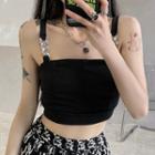 Chain-accent Sleeveless Crop Top