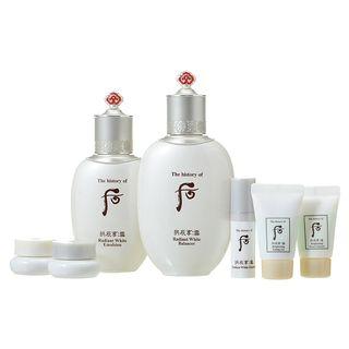 Gongjinhyang Seol 2pcs Special Set: Radiant White Balancer 150ml + Emulsion 110ml + Essence 5ml + Moisture Cream 4ml + Ultimate Corrector 4ml + Brightening Peeling Gel 13ml + Foam Cleanser 13ml 7pcs
