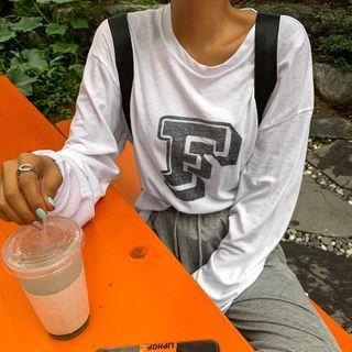F Letter Boxy T-shirt