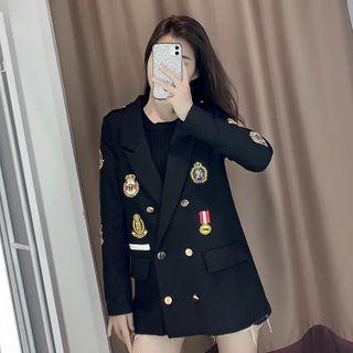 Double-breasted Badge Blazer