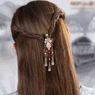 Retro Faux Crystal Fringed Hair Clip As Shown In Figure - One Size