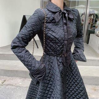 Quilted A-line Coat
