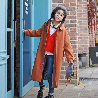 Family Matching Waist-tied Tweed Coat