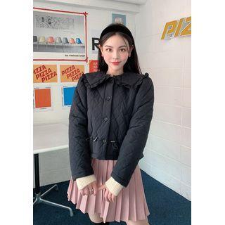 Collared Frilled Quilting Jacket