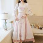 Traditional Chinese /4-sleeve Chiffon A-line Maxi Dress