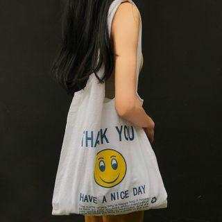 Smiley Face Shopper Bag As Shown In Figure - One Size