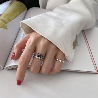 925 Sterling Silver Heart Layered Ring