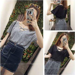 Cross Strap Short-sleeve T-shirt