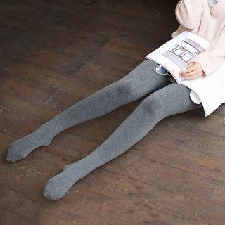 Rib-knit Lined Tights / Leggings