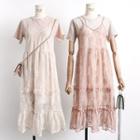Setl Glitter Top + Sleeveless Lace Dress