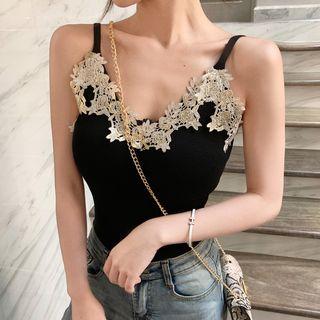 Crochet Neckline Tank Top