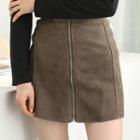 Zip Detail Mini A-line Skirt