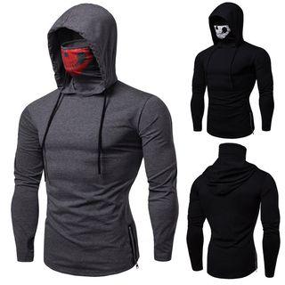 Printed Turtleneck Hoodie