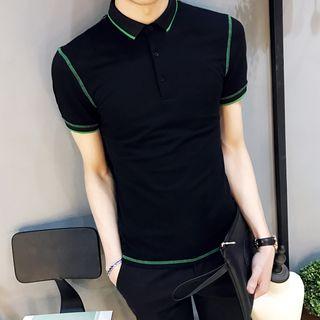 Contrast Stitching Short-sleeve Polo Shirt