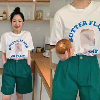 Butter Bread Print T-shirt