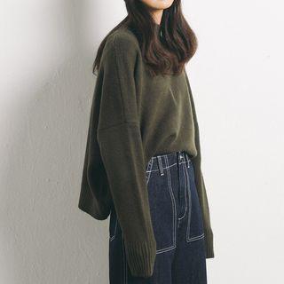 Mock-neck Long-sleeve Oversize Sweater
