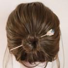 Faux Crystal Hair Stick Blue Rhinestone - Gold - One Size