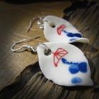 Ceramic Leaf Dangle Earring 1 Pair - As Shown In Figure - One Size