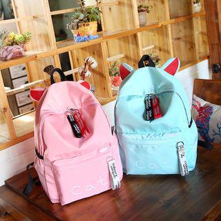 Ear-detail Nylon Backpack