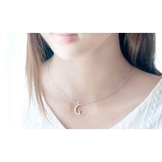Moon Necklace 925 Silver - Silver - One Size