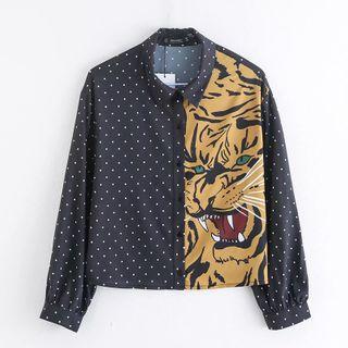 Long-sleeve Tiger Print Shirt