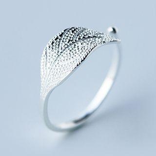 925 Sterling Silver Leaf Open Ring