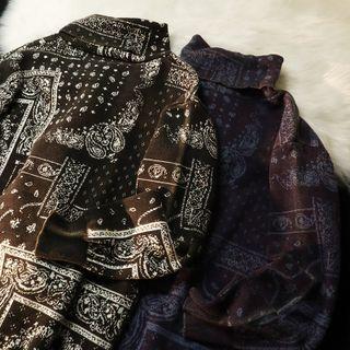 Turtleneck Paisley Print Sweater