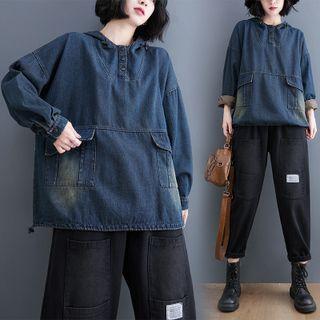 Hooded Denim Top