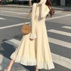 Flared-sleeve Midi A-line Dress / Mini A-line Dress