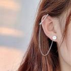 Non-matching Rhinestone Chain Earring 1 Pair - As Shown In Figure - One Size