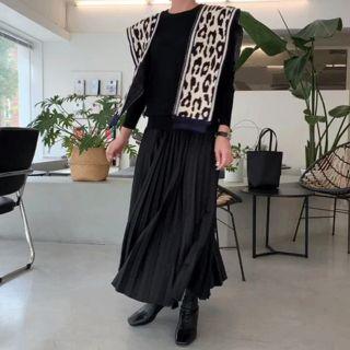 Accordion-pleat Maxi Flare Skirt