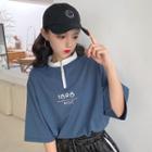 Half-zip Short-sleeve Top