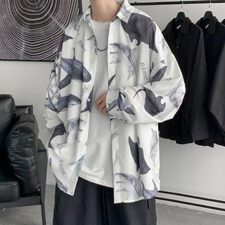 Long-sleeve Shark Print Shirt